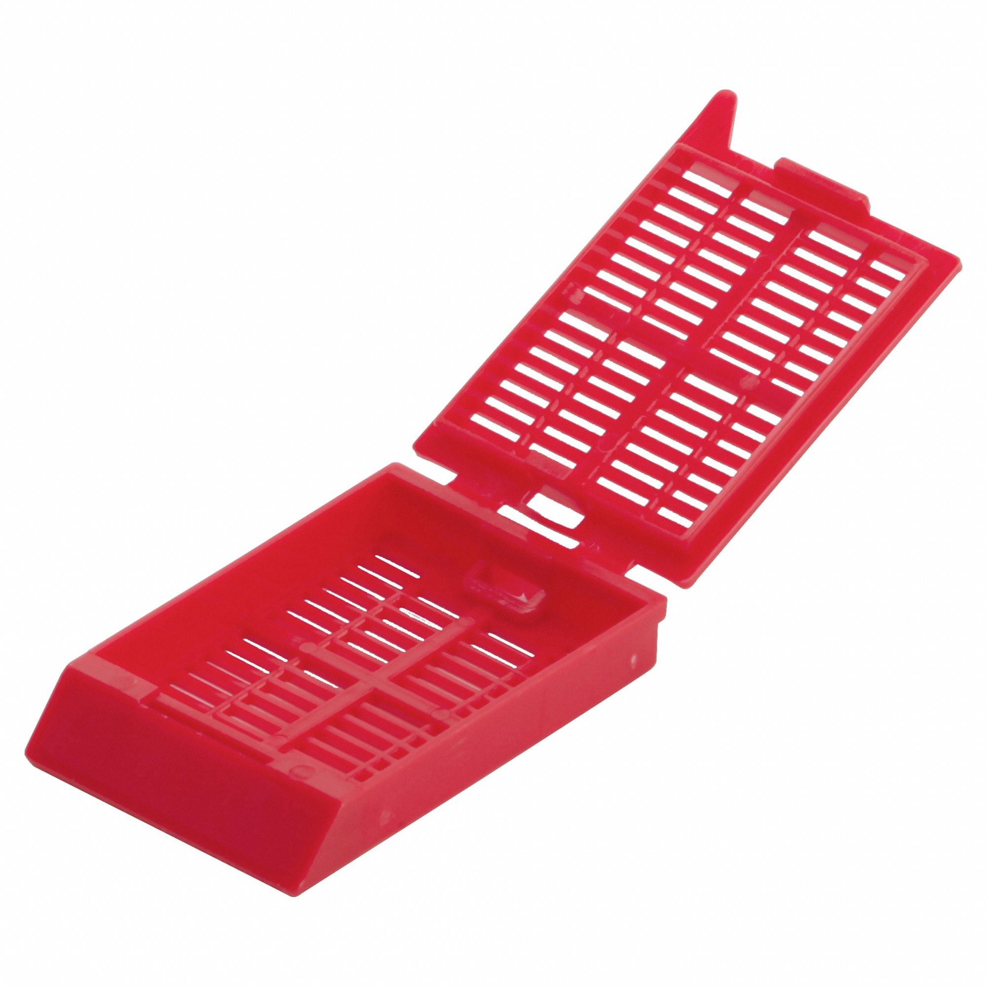 Embedding Cassette: Polyoxymethylene, 40 mm Overall Lg, 28 mm Overall Wd, 6.8 mm Overall Ht