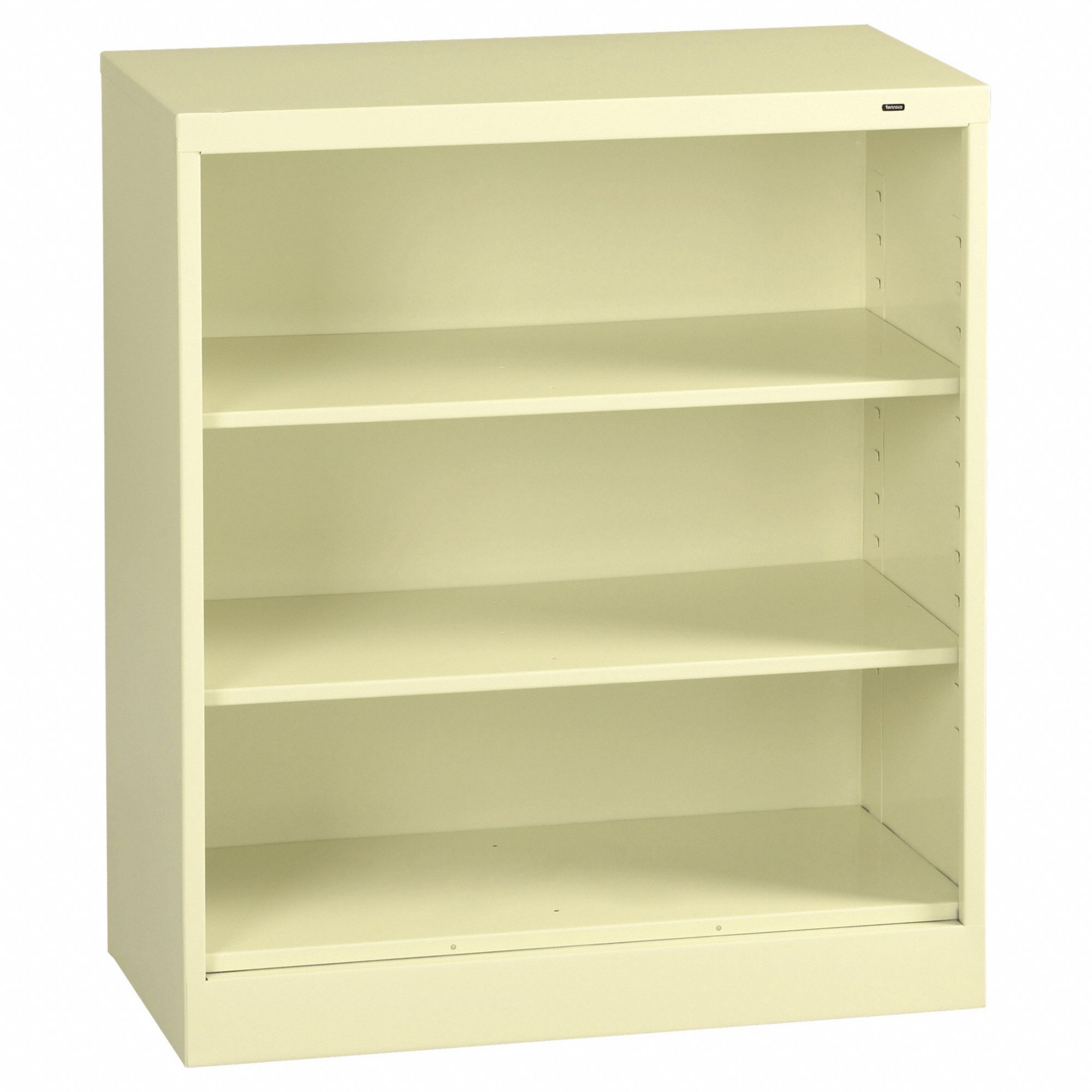 Bookcase: Champagne, Steel, 43 in Overall Ht, 36 in Overall Wd, 18 in Overall Dp, 2 Shelves