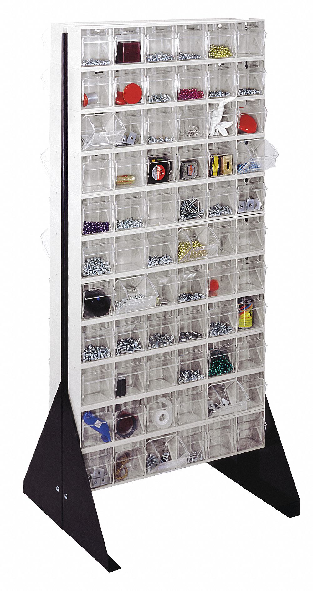 QUANTUM STORAGE SYSTEMS Double Sided Tip Out Bin Rack 16 in Outside Lg