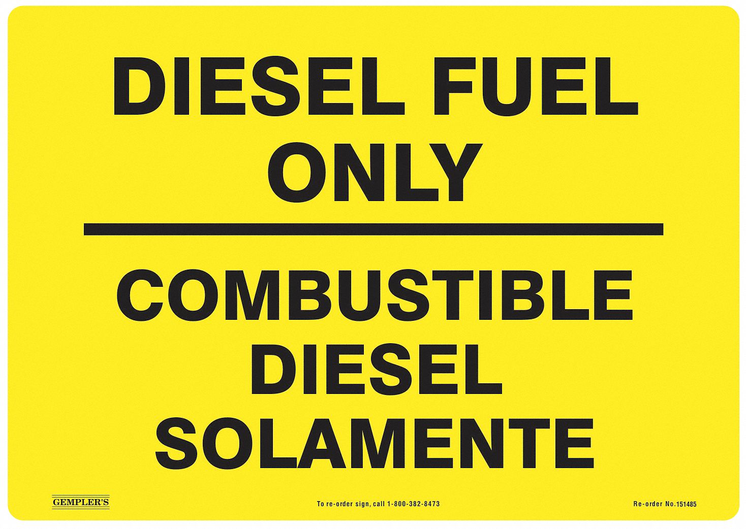 SpanishBilingual Diesel Fuel Only Sign, Diesel Fuel