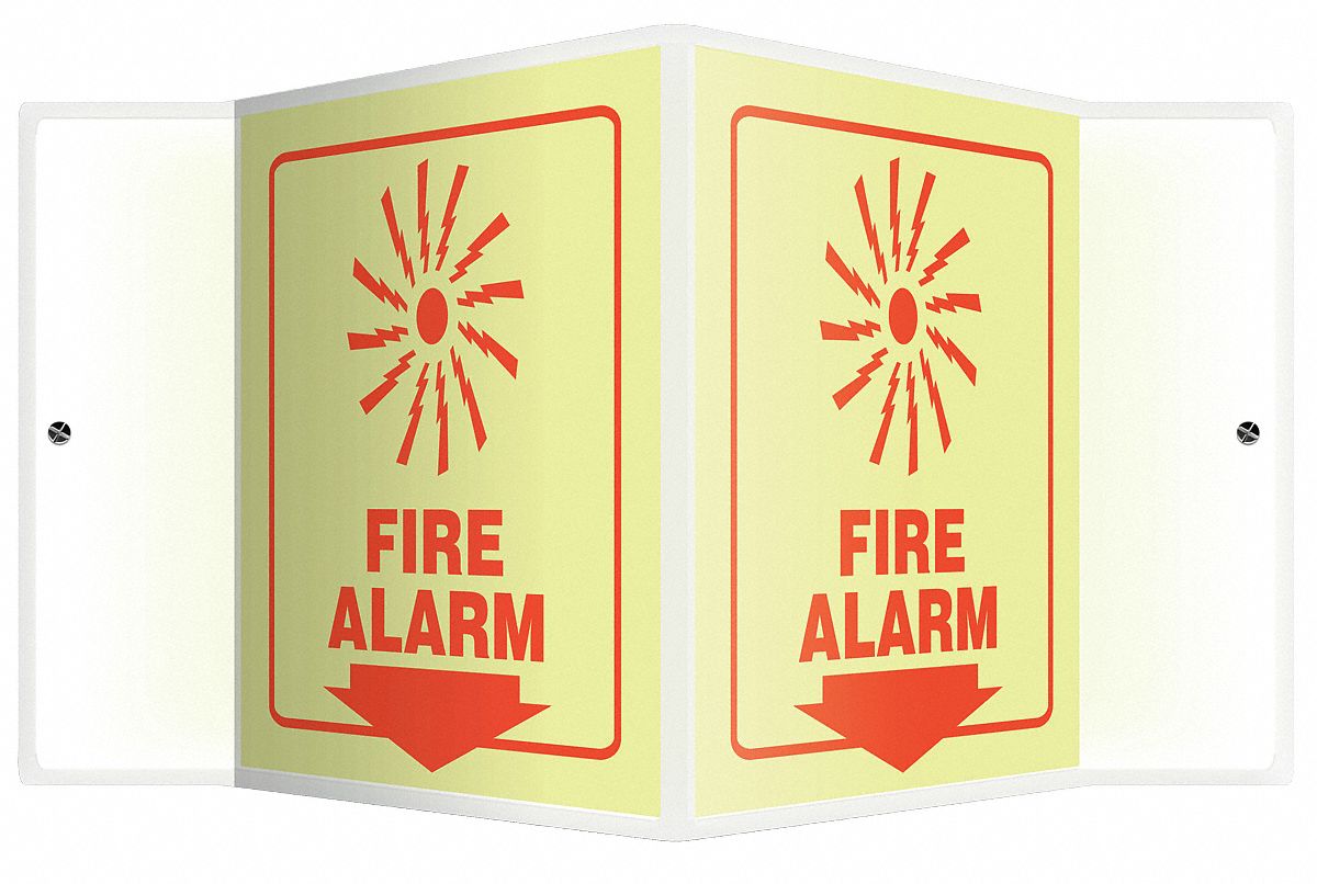 FIRE EQUIPMENT SIGN, NO HEADER, PLASTIC, 6 IN X 8½ IN, WITH MOUNTING HOLES, V-SHAPED