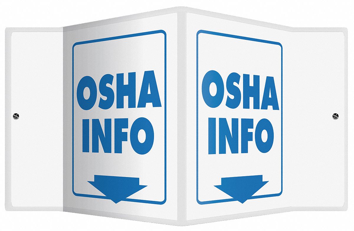 V-SHAPE PROJECTION SIGN, PLASTIC, 8½ IN WIDTH, 6 IN HEIGHT, WHITE, WITH MOUNTING HOLES, V-SHAPED