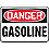 Danger Sign,7 x 10In,R and BK/WHT,AL,GAS