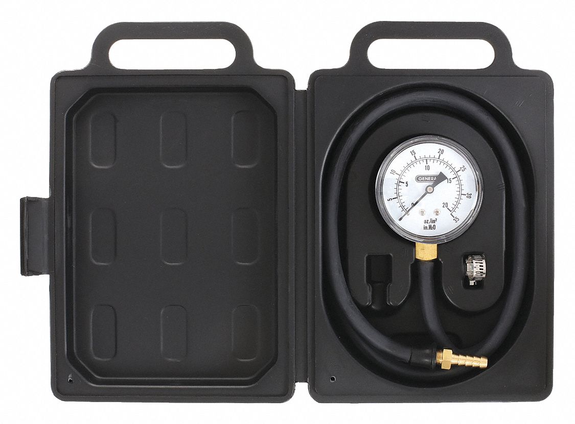 GENERAL, Gas Line Pressure Test Kit, L.P. Gas/Natural Gas, Gas Pressure