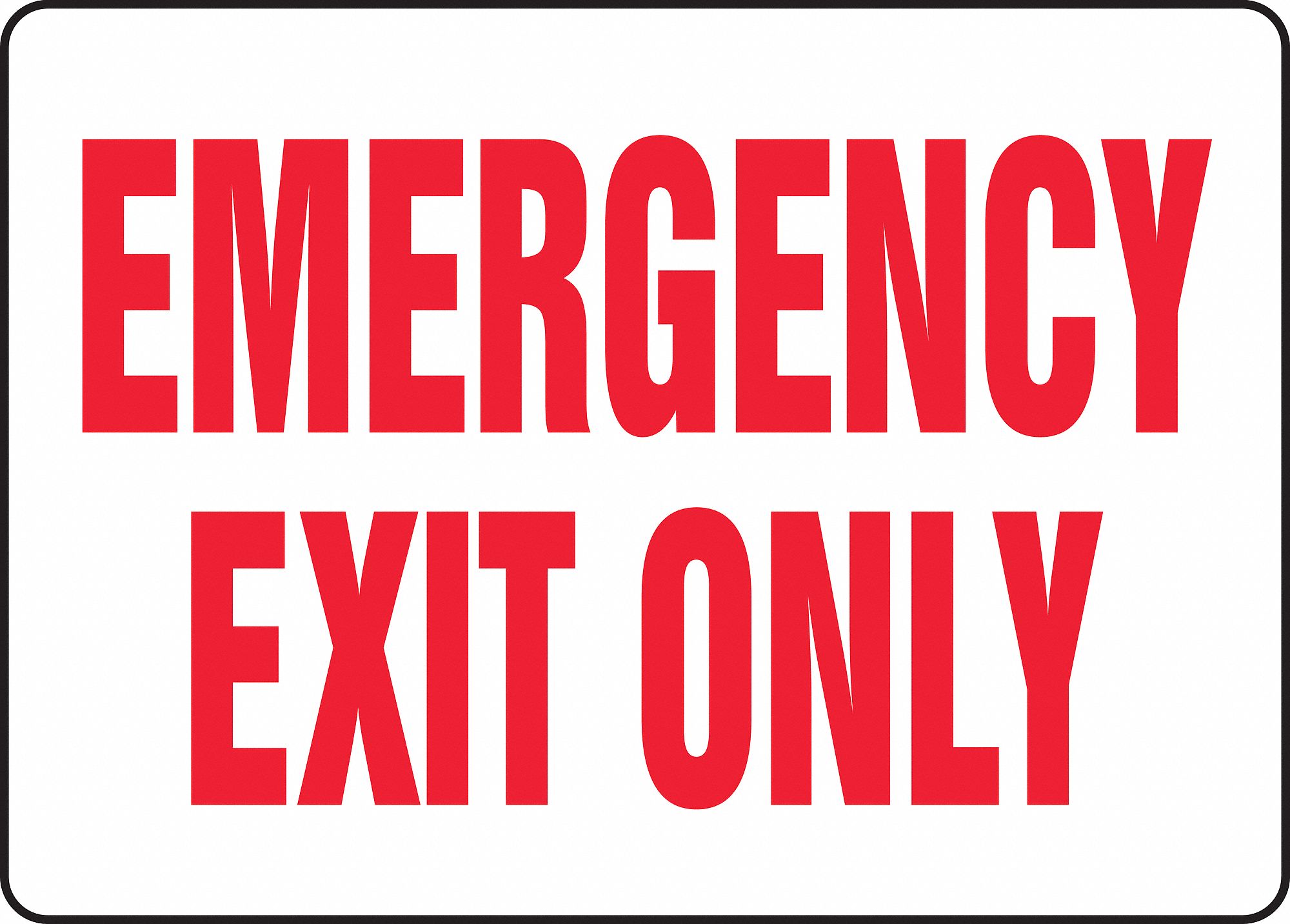 Emergency Exit Fire Sign,10 x 14In,R/WHT