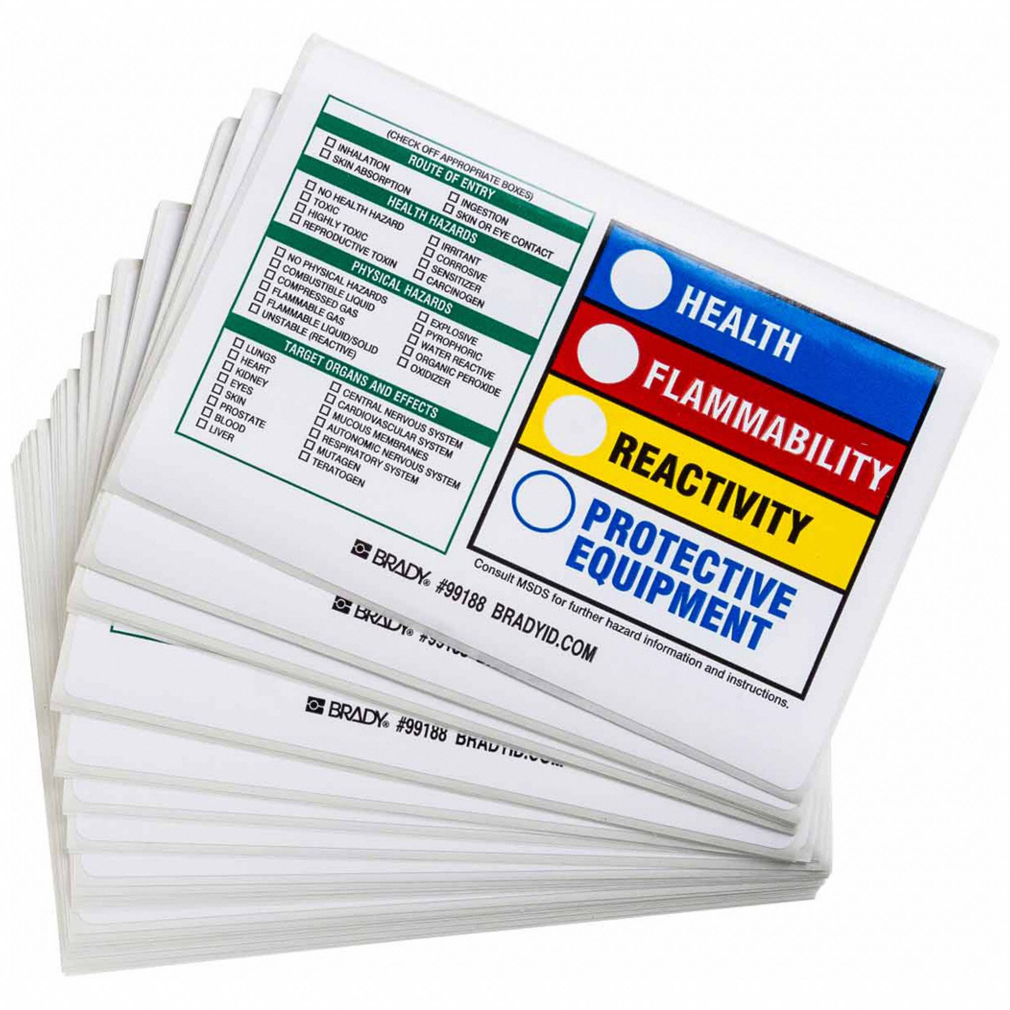 BRADY, 14 in Ht, 10 in Wd, Label 8UKA399188 Grainger