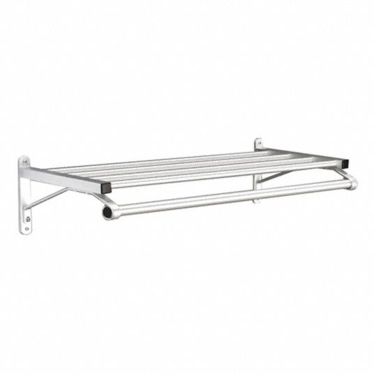 GLARO, 13 in Dp, 36 in, Coat Rack with 1 Shelf 8UKH250136SA Grainger