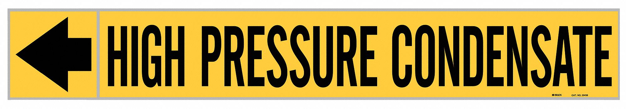 Pipe Marker: High Pressure Condensate, Yellow, Black, Fits 1 1/2 to 2 in Pipe O.D., 25 Pipe Markers