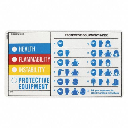 ELECTROMARK HMIG Label, Polyester, HMIG, Blue, Red, Yellow/White, 4 in ...