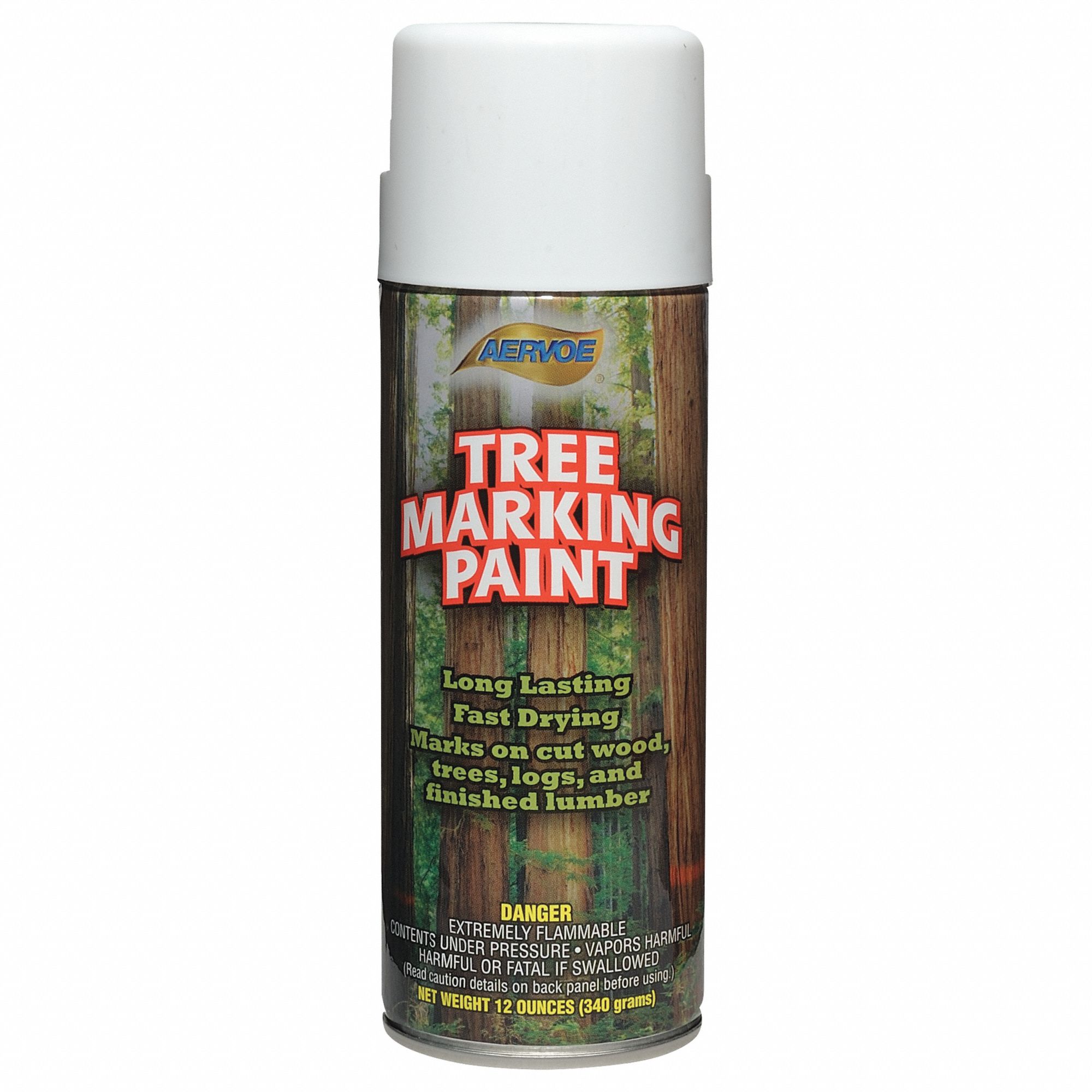 AERVOE SolventBase Tree Marking Paint, White, 12 oz 8UN79670 Grainger