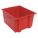 STACK AND NEST CONTAINER, 19.4 GALON, 23½ IN X 19½ IN X 13 IN, RED