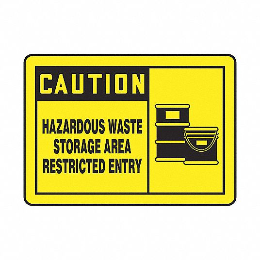 Haz Waste Storage Area - Restricted Entry, 5 in Label Wd, DOT Handling ...