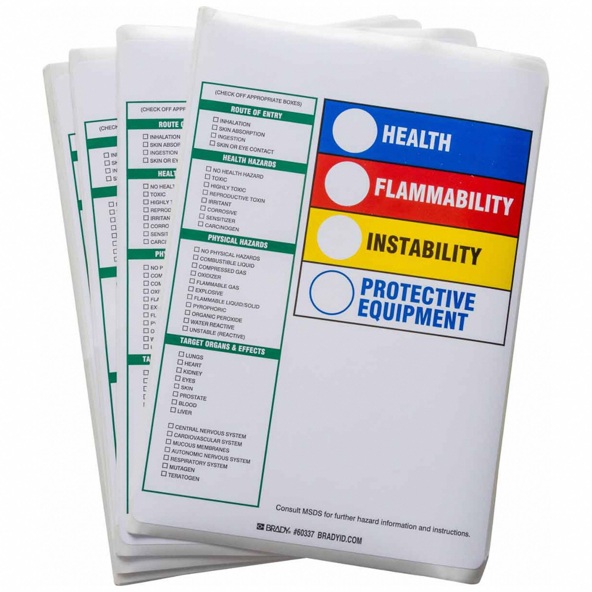 BRADY, 10 in Ht, 7 in Wd, Label 8UR9460337 Grainger