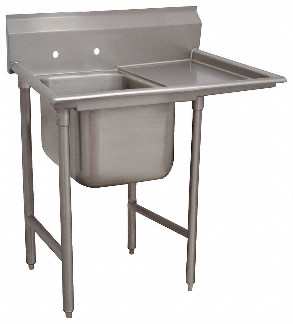 Scullery Sink: 1 Bowls, 42 in Overall Ht, 46 in Overall Lg, 27 in Overall Wd