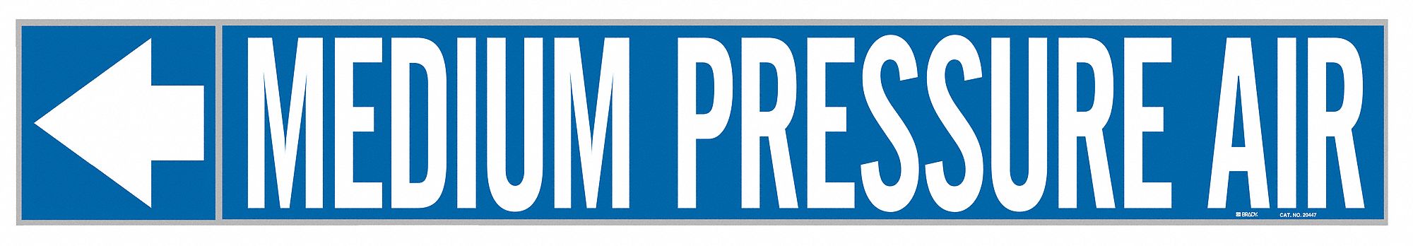 Pipe Marker: Medium Pressure Air, Blue, White, Fits 1 1/2 to 2 in Pipe O.D., 25 Pipe Markers