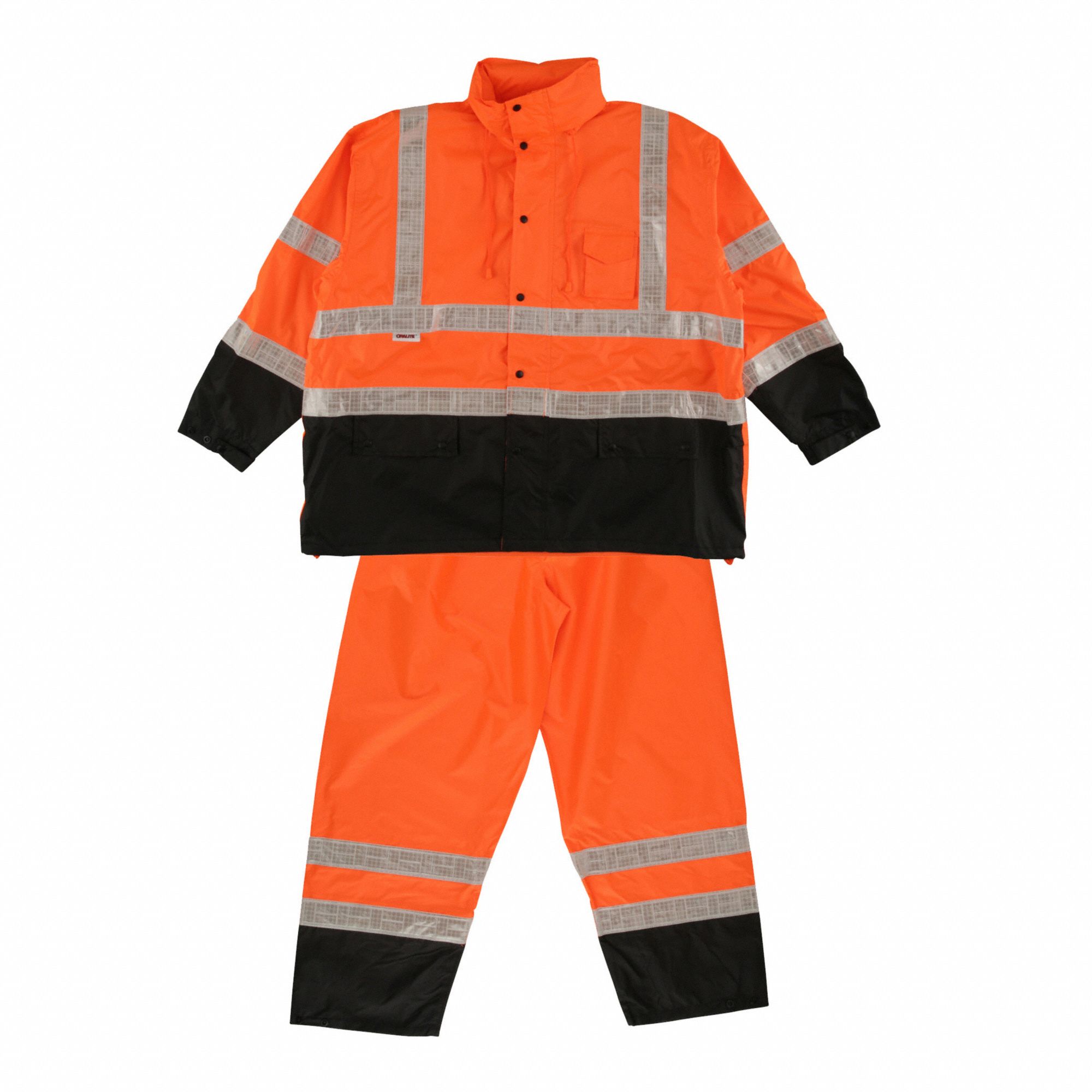 Rainsuit: ANSI Class 3, 4XL/5XL ( 54 in  x 58 in ), U, Polyester/Polyurethane, Zipper