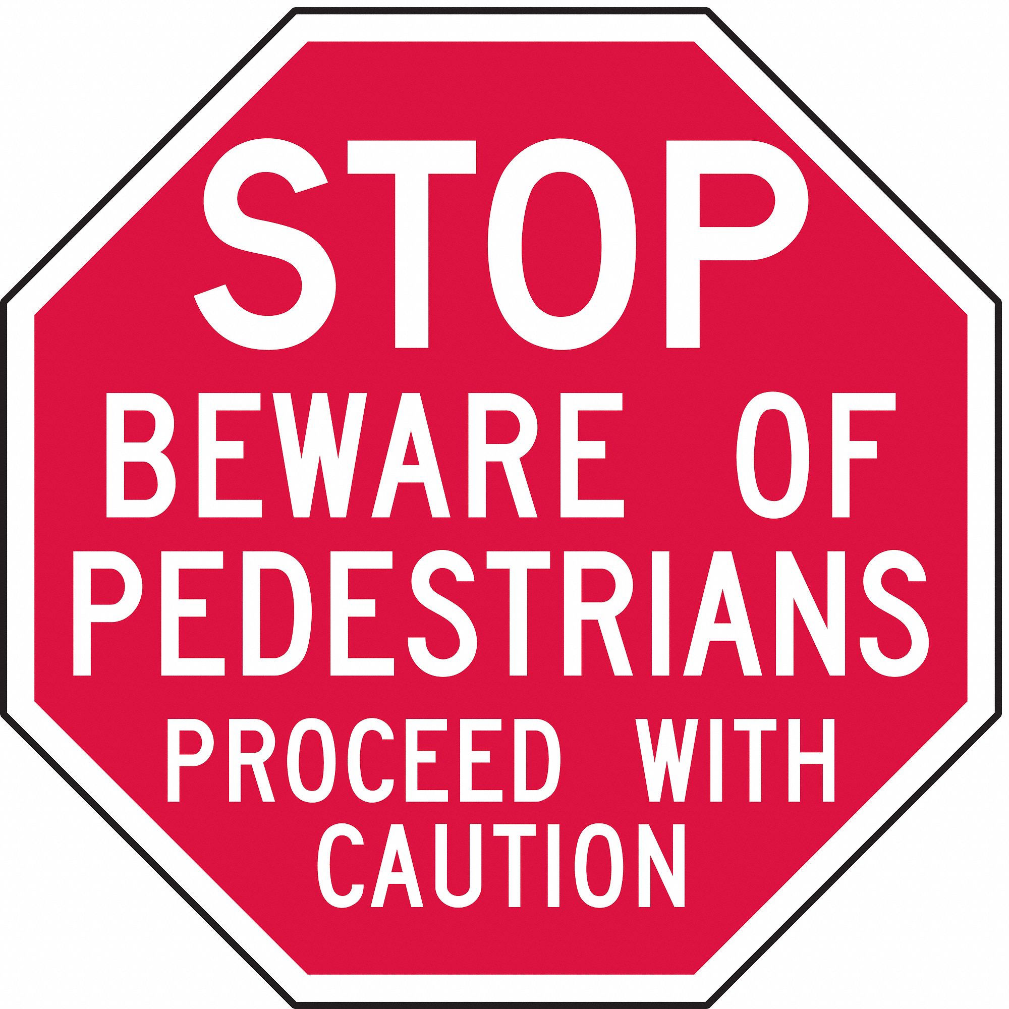 Rflct Pedestrian Sign, 12x12in, Aluminum