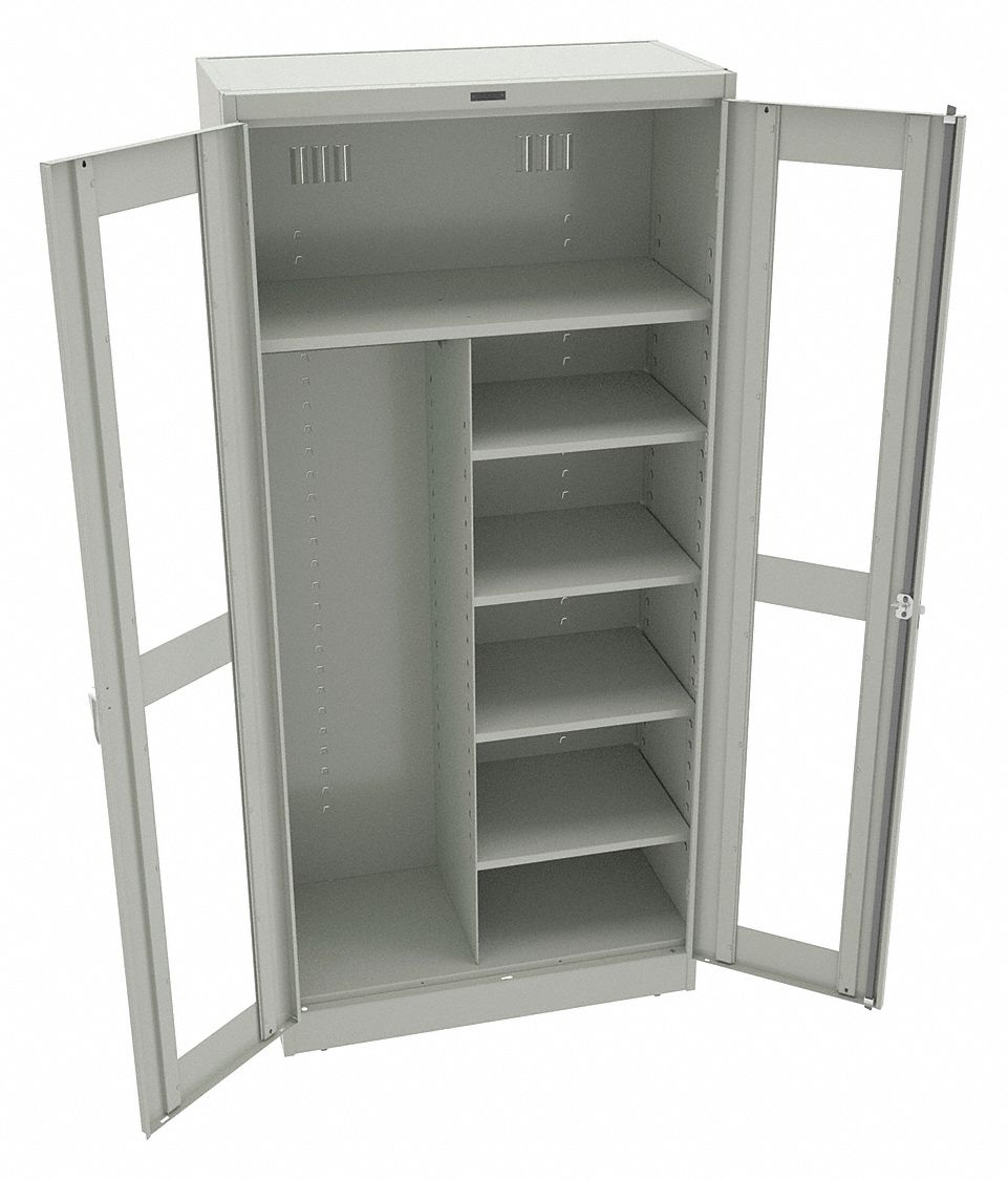 Tennsco Commercial Storage Cabinet Light Gray 78 H X 36 W X 18
