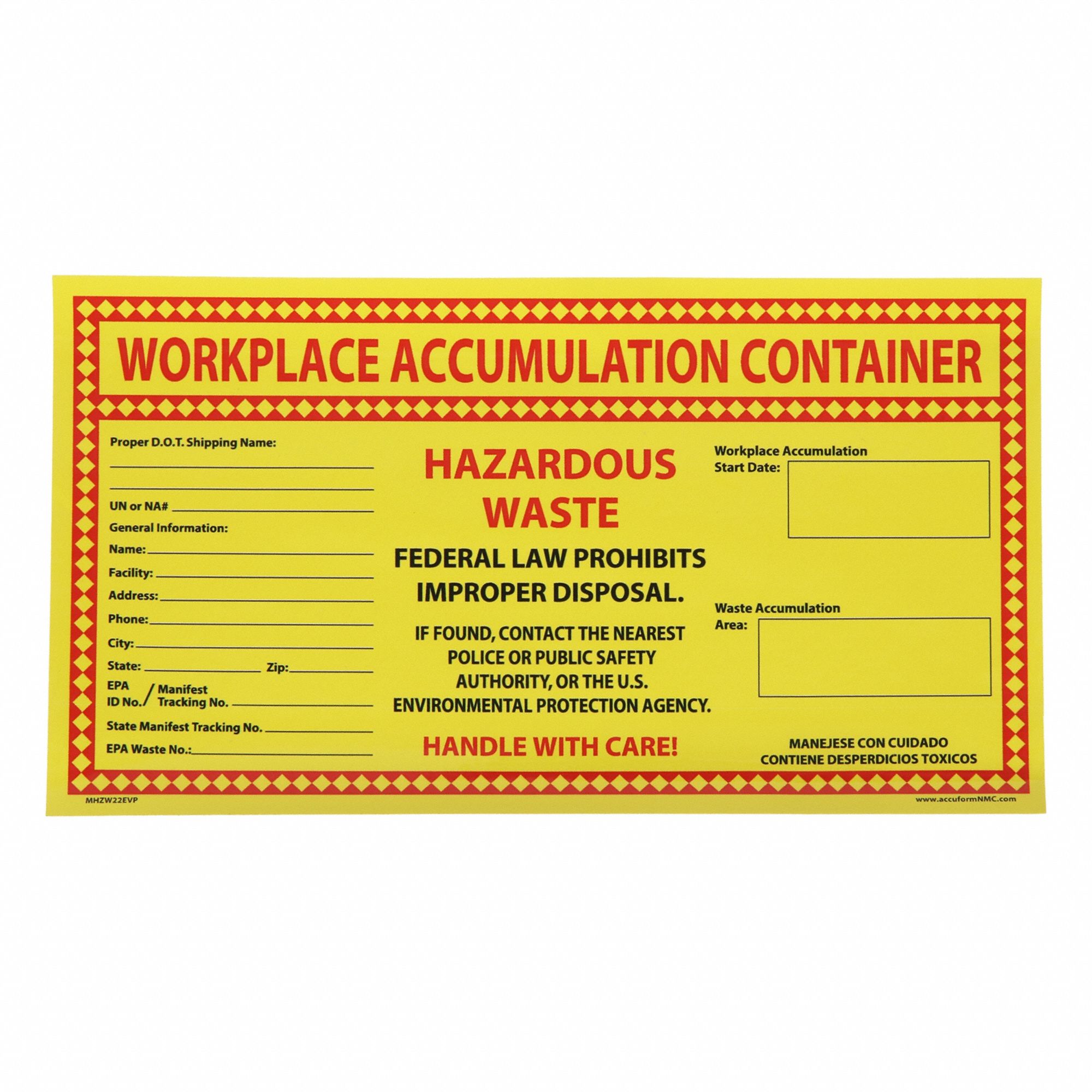 DOT Handling Label: 11 in x 6 in, 11 in Label Wd, 6 in Label Ht, Vinyl, Label, 25 PK