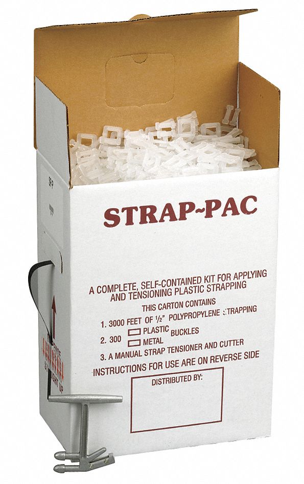GRAINGER APPROVED Plastic Strapping Kit, Fits Strap Width 1/2 in, For Use With Light Duty