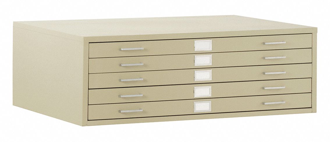 Edsal 40 3 4 X 28 3 8 X 16 1 8 5 Drawers Flat File Cabinet Putty 8v010 244876pu Grainger