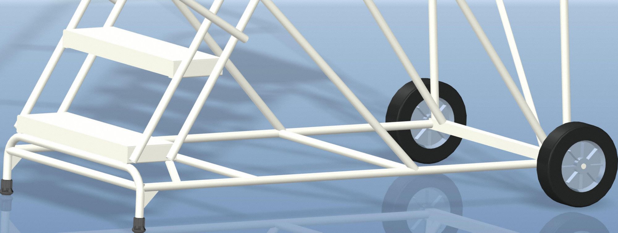 BALLYMORE Wheelbarrow Ladder 80 in Platform Ht, 14 in Platform Dp, 24