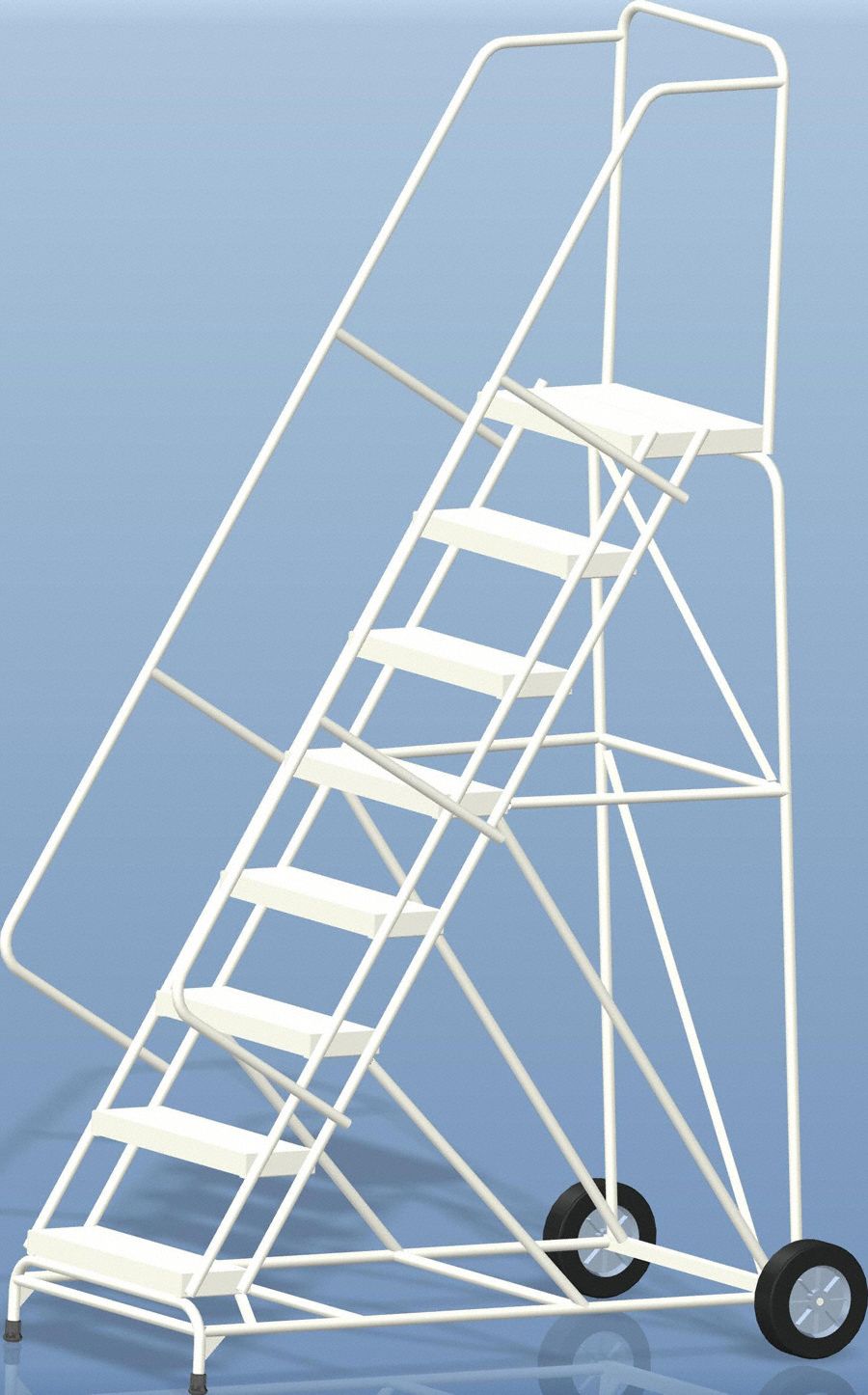 BALLYMORE Wheelbarrow Ladder 80 in Platform Ht, 14 in Platform Dp, 24