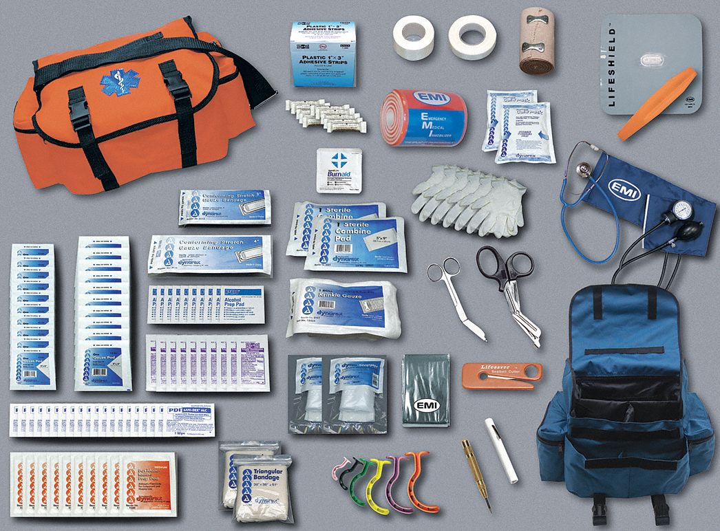 Response Kit: 149 Components, Nylon, Bag, Blue, Medication Included, Nylon