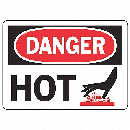 Danger Sign,7 x 10In,R and BK/WHT,AL,Hot