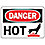 Danger Sign,7 x 10In,R and BK/WHT,AL,Hot