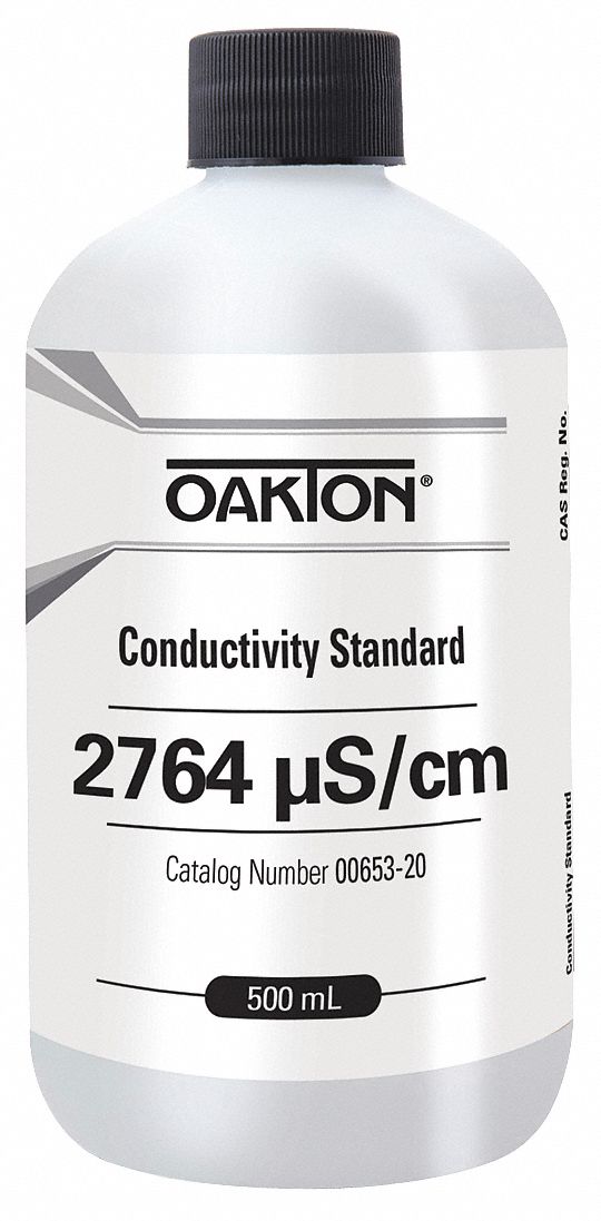 Conductivity Calibration Solution: ACS, 500 mL, 71-23-8/7447-40-7/7732-18-5, 2, 764microsiemens, 1