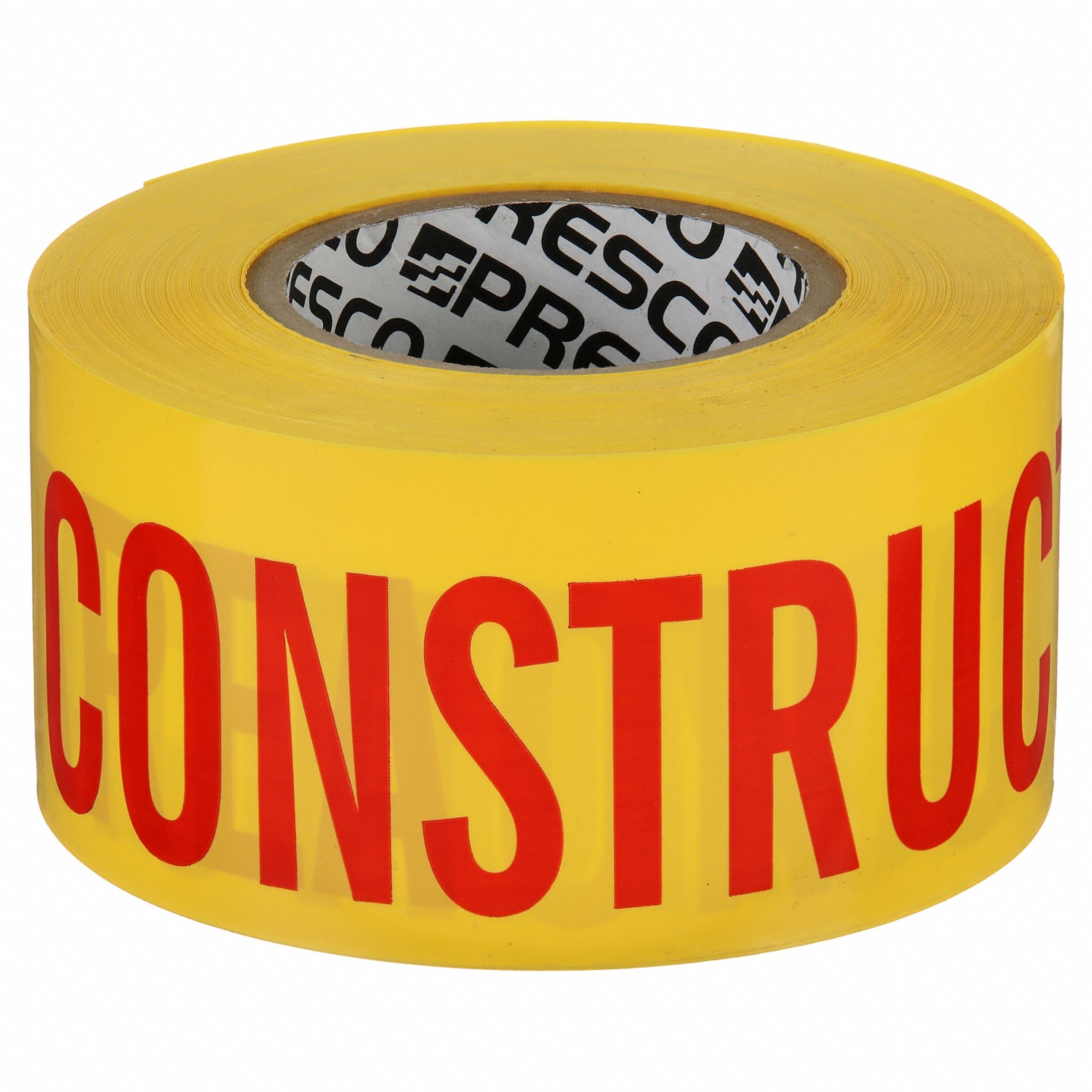 Barricade Tape: 500 ft Lg, 3 in Wd, Construction Site Legend, Polypropylene