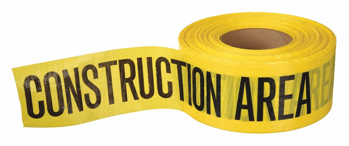 Barricade Tape,Yellow/Red,500 ft x 3 In