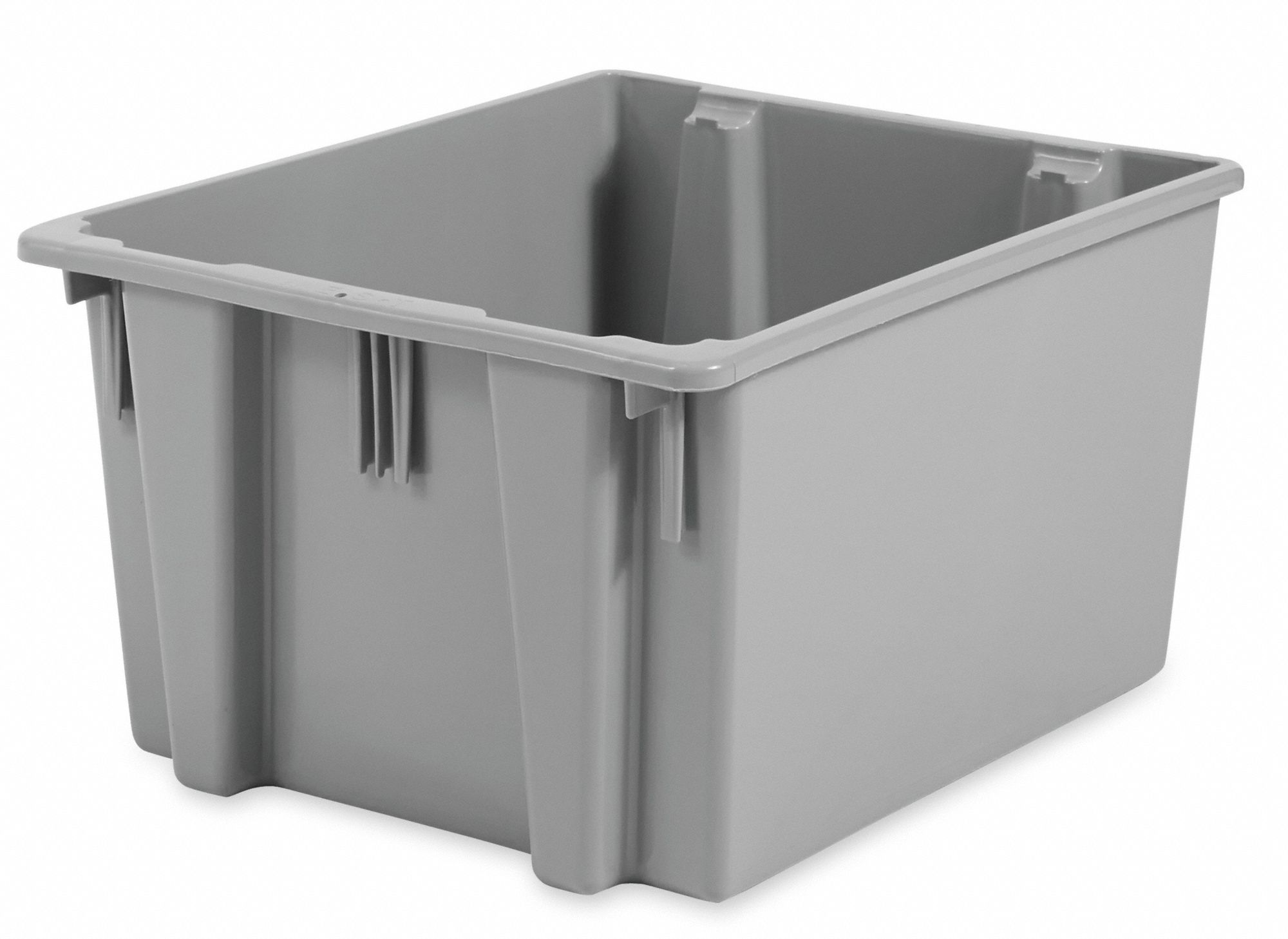 RUBBERMAID COMMERCIAL PRODUCTS Stack and Nest Container, Gray, 13 inH x