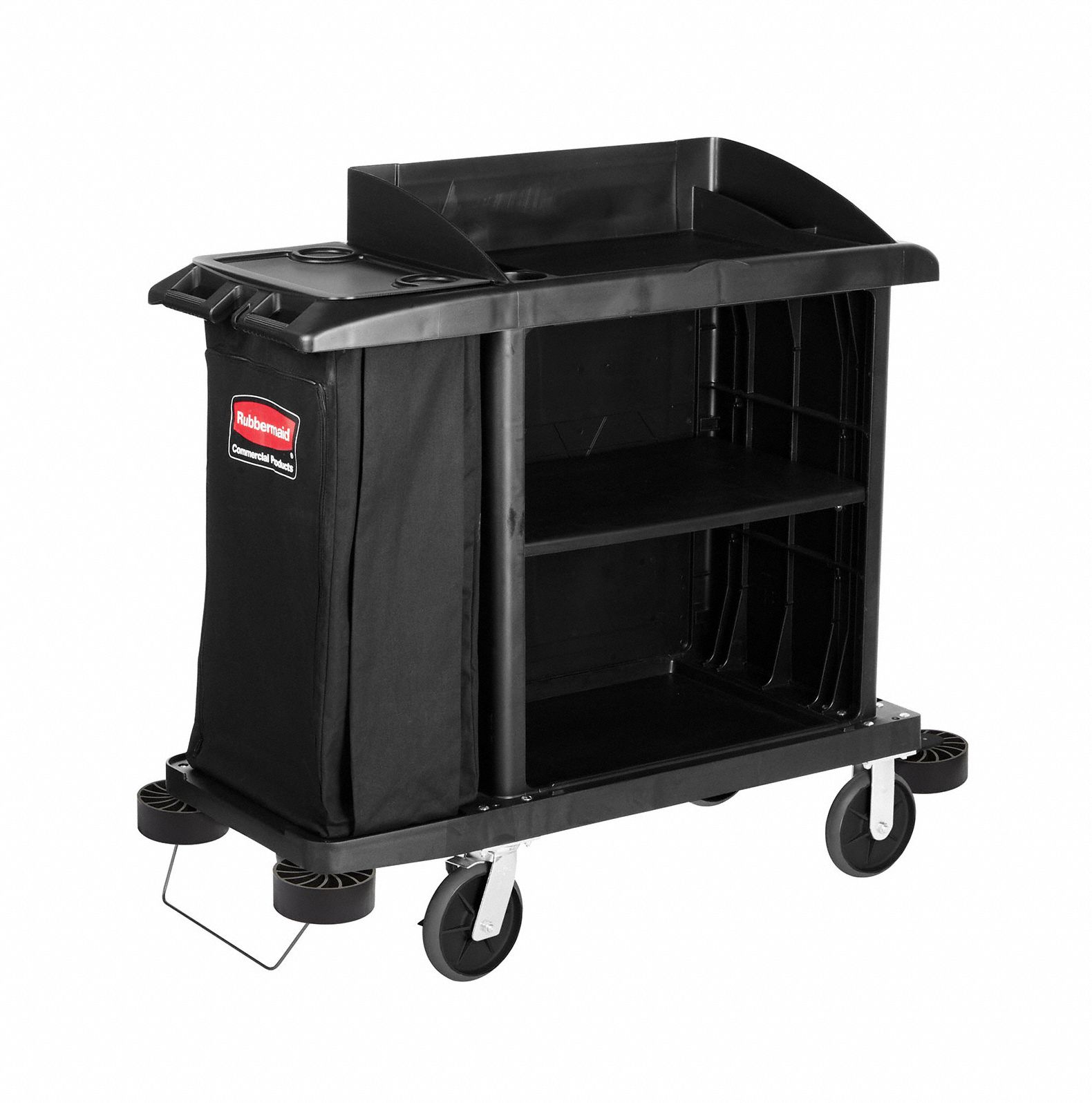 Carro de Limpieza negro con Bolsa de Vinilo Amarilla Rubbermaid