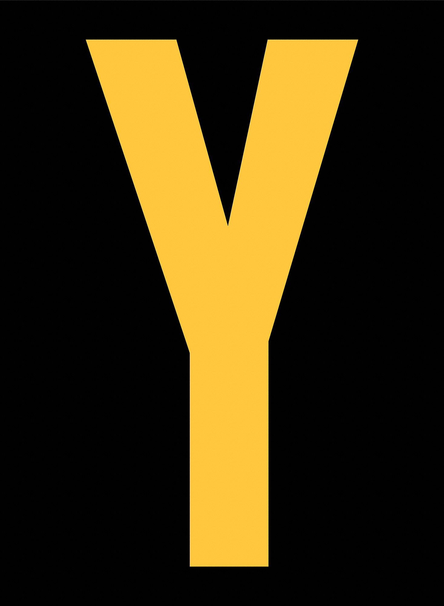 Letter Label: 2 1/2 in Character Ht, Indoor/Outdoor, Engineer-Grade Retroreflective, Yellow, 25 PK