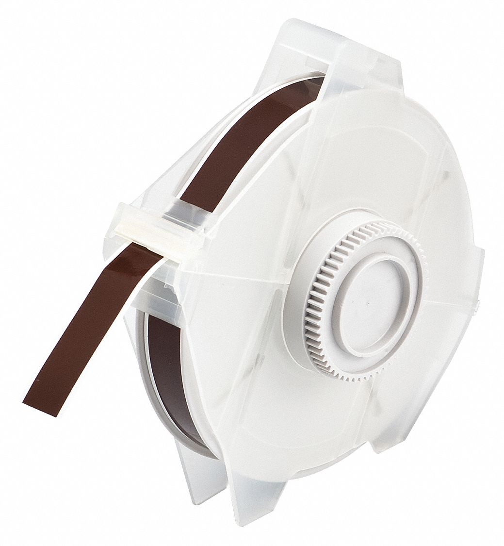 Continuous Label Stock: 1/2 in x 100 ft, Polyester, Brown (Gloss), Outdoor