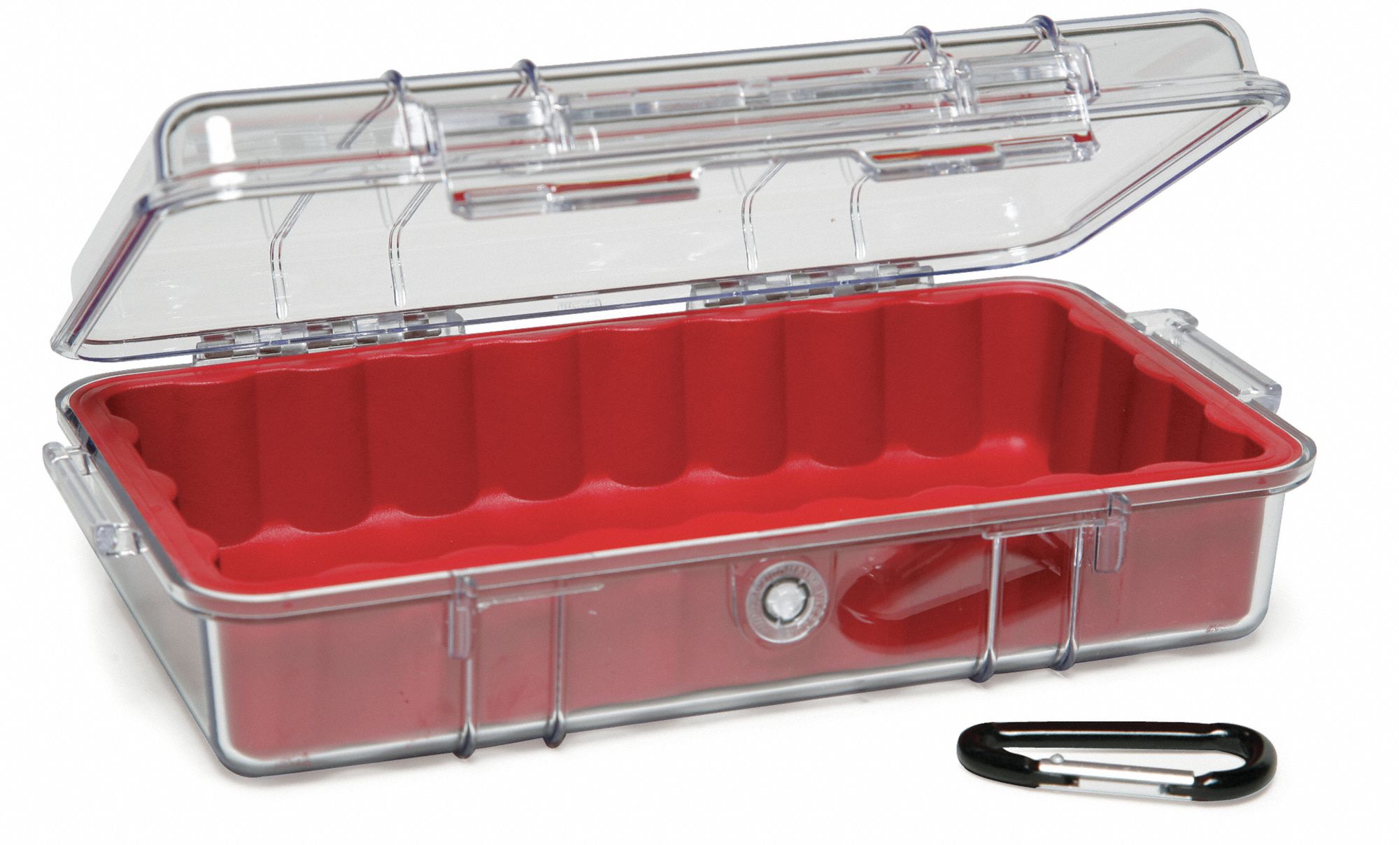 Protective Case: 4 1/4 in x 8 1/4 in Inside, No Foam, Red, No Wheels, Polycarbonate, No Foam