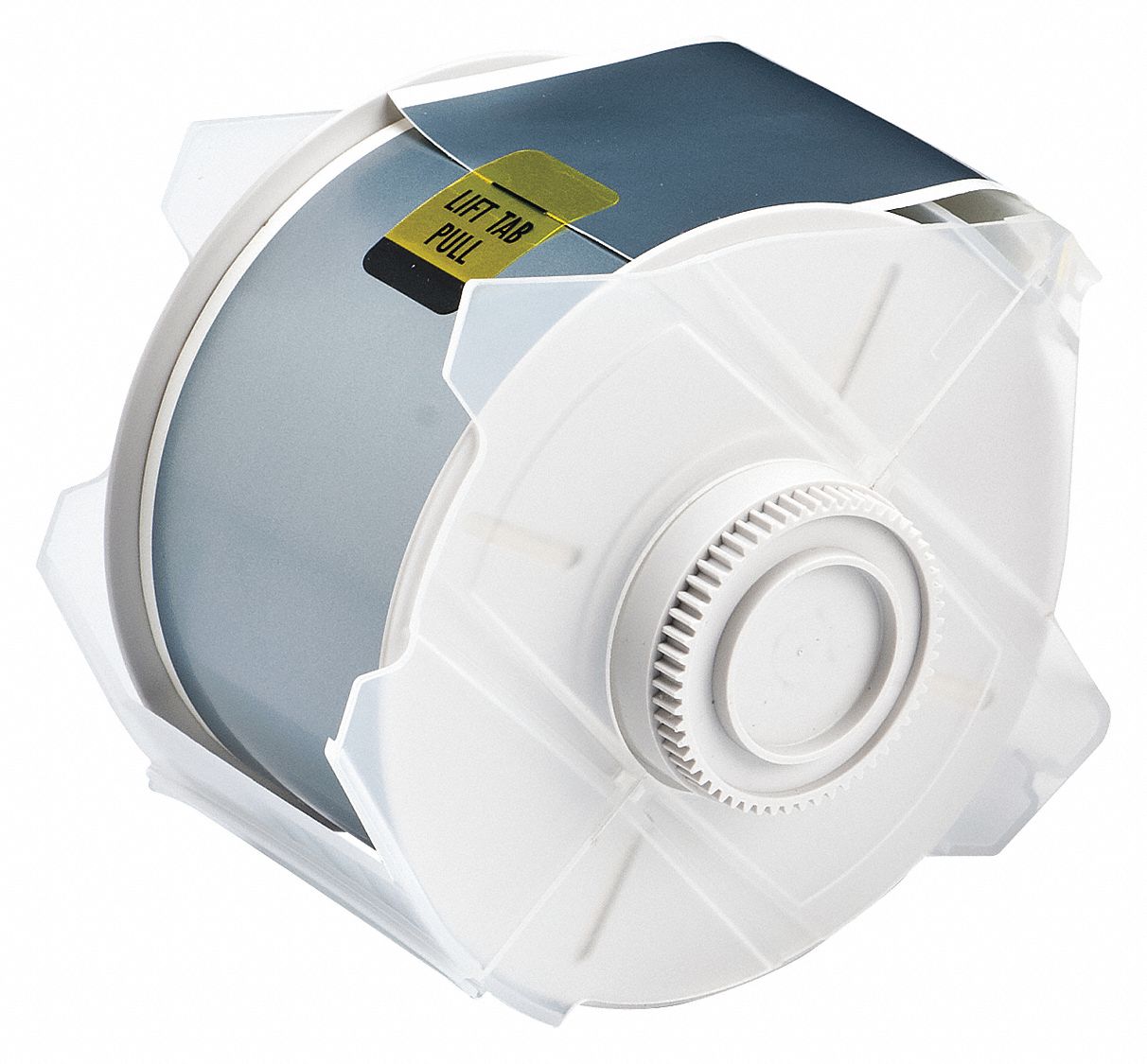 Continuous Label Stock: 2 1/4 in x 100 ft, Polyester, Gray (Gloss), Outdoor