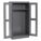 STORAGE CABINET, 36 X 18 X 72 IN, 1 ADJUSTABLE SHELF, SWING HANDLE/KEYED, FRAME, GREY, ADJUSTABLE