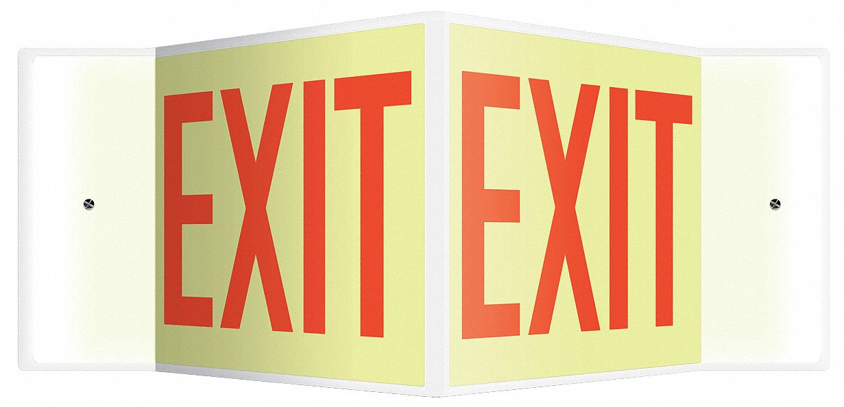 V-SHAPE PROJECTION SIGN, PLASTIC, 18 IN WIDTH, 8 IN HEIGHT, DOUBLE-SIDED, RED