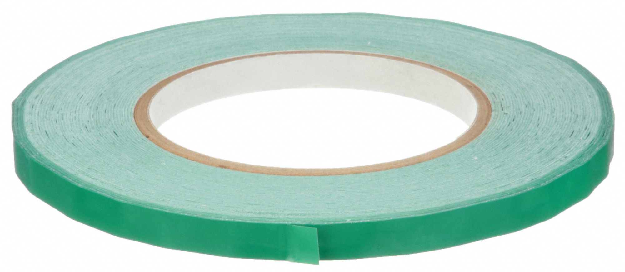 BAG SEALING TAPE, GREEN, 3/8 IN TAPE W, 180 YD TAPE L, 2.4 MIL THICK, UPVC