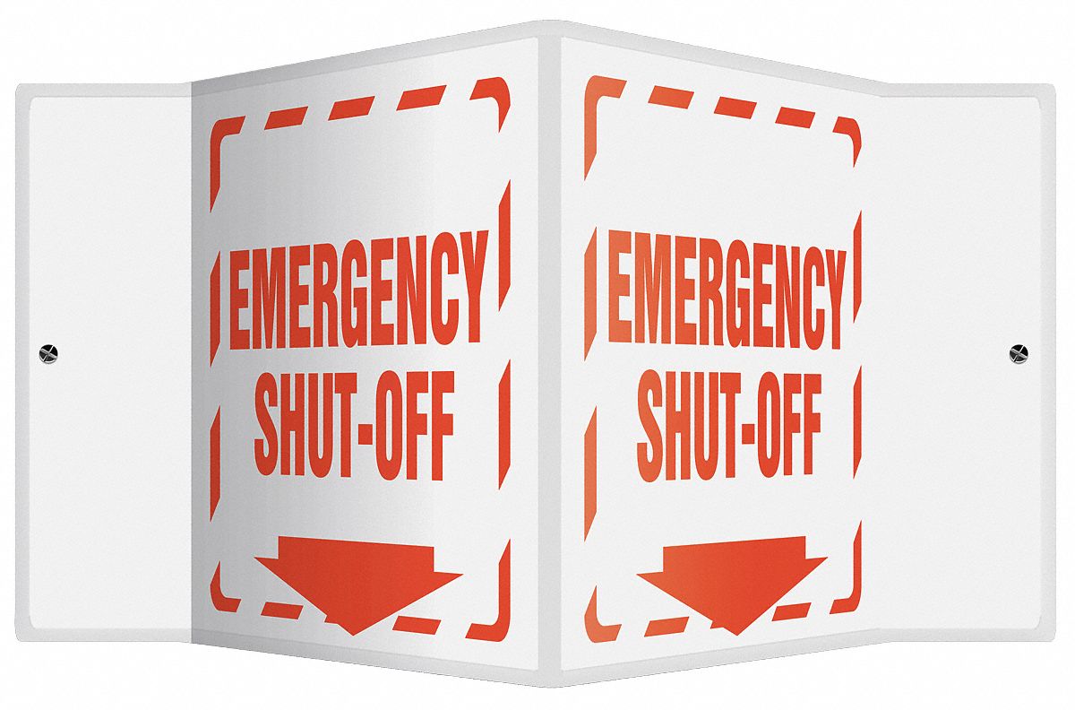 ENSEIGNE 3D 6X5 -PNL EMER SHUT OFF