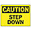 Caution Sign,10 x 14In,BK/YEL,AL,Step DN