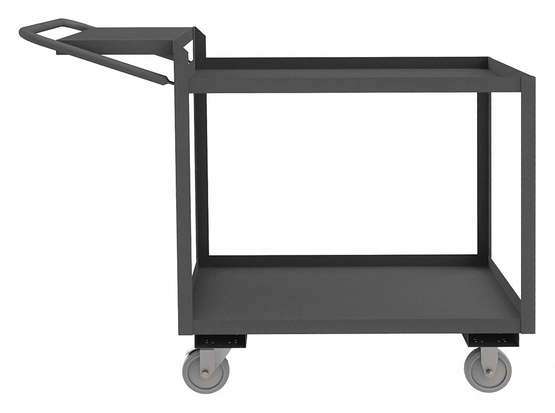Order-Picking Utility Cart with Lipped Metal Shelves: 1, 200 lb Load Capacity