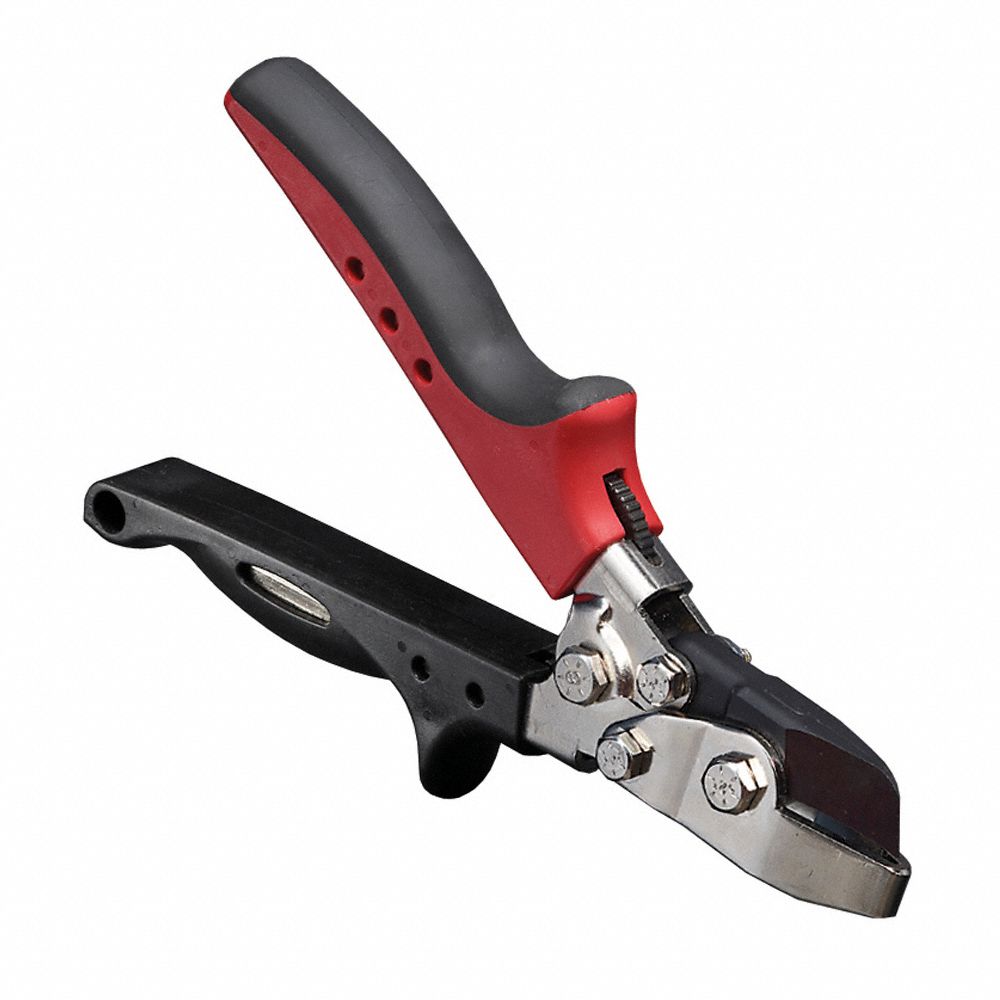 HAND NOTCHER, 9 IN OVERALL L, PLASTIC, SPRING ASSIST HANDLE, METAL, 1 IN NOTCH D, V-NOTCH