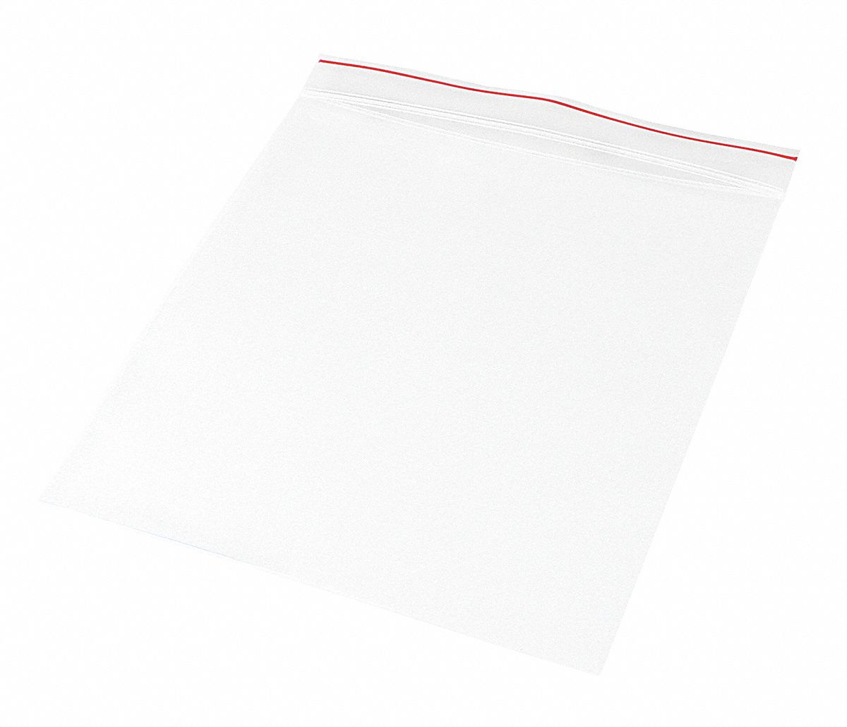 MINIGRIP RED LINE Reclosable Poly Bag: 2 mil Thick, 8 in Wd, 8 in Lg ...