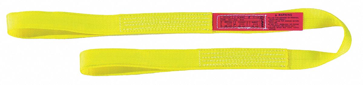 WEB SLING, TYPE 3, NYLON, 12 FT SLING L, 10 IN EYE L, 1 PLY