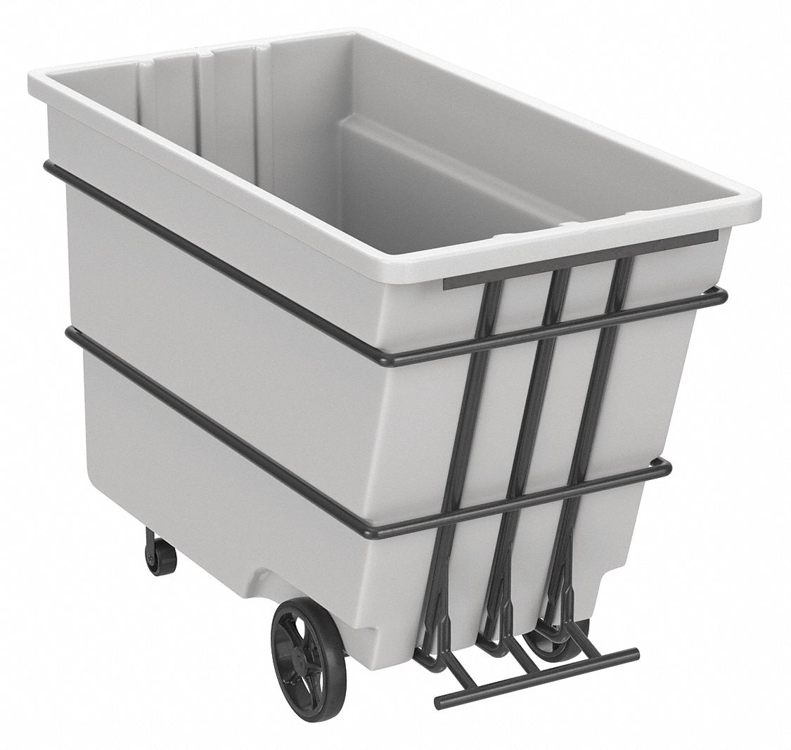 Plastic Tilt Truck: 50 cu ft Cubic Foot Capacity, 2, 200 lb Load Capacity, White