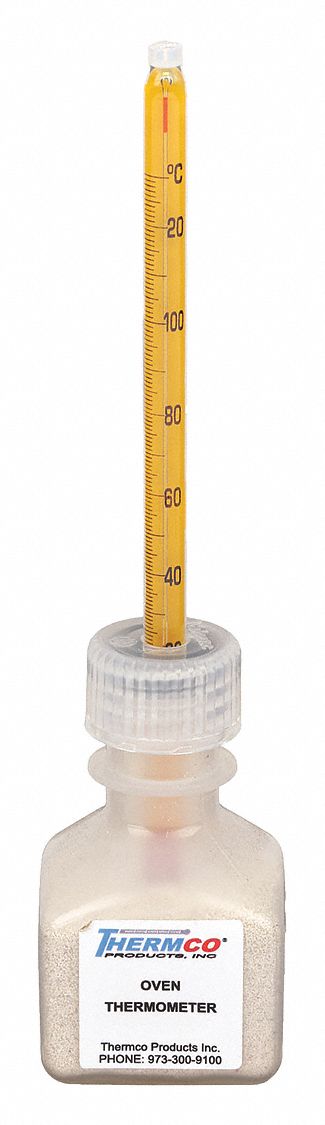 Bottle Thermometer: 20°C to 130°C, +/-2°C, 30 mL Bottle Volume, Sand